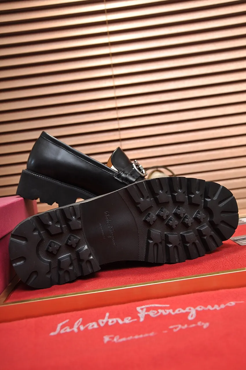 Men's men's shoes 💰540💶[Ferragamo/Ferragamo] (high-end Niuli) New 🍀 Ferragamo* - top version Ferragamo's classic formal leather shoes! Made of imported original cowhide, the inner top layer is comfortable cowhide lining! Original wear-resistant rubber outsole! High quality products! Code number 38-45 (45 customized)